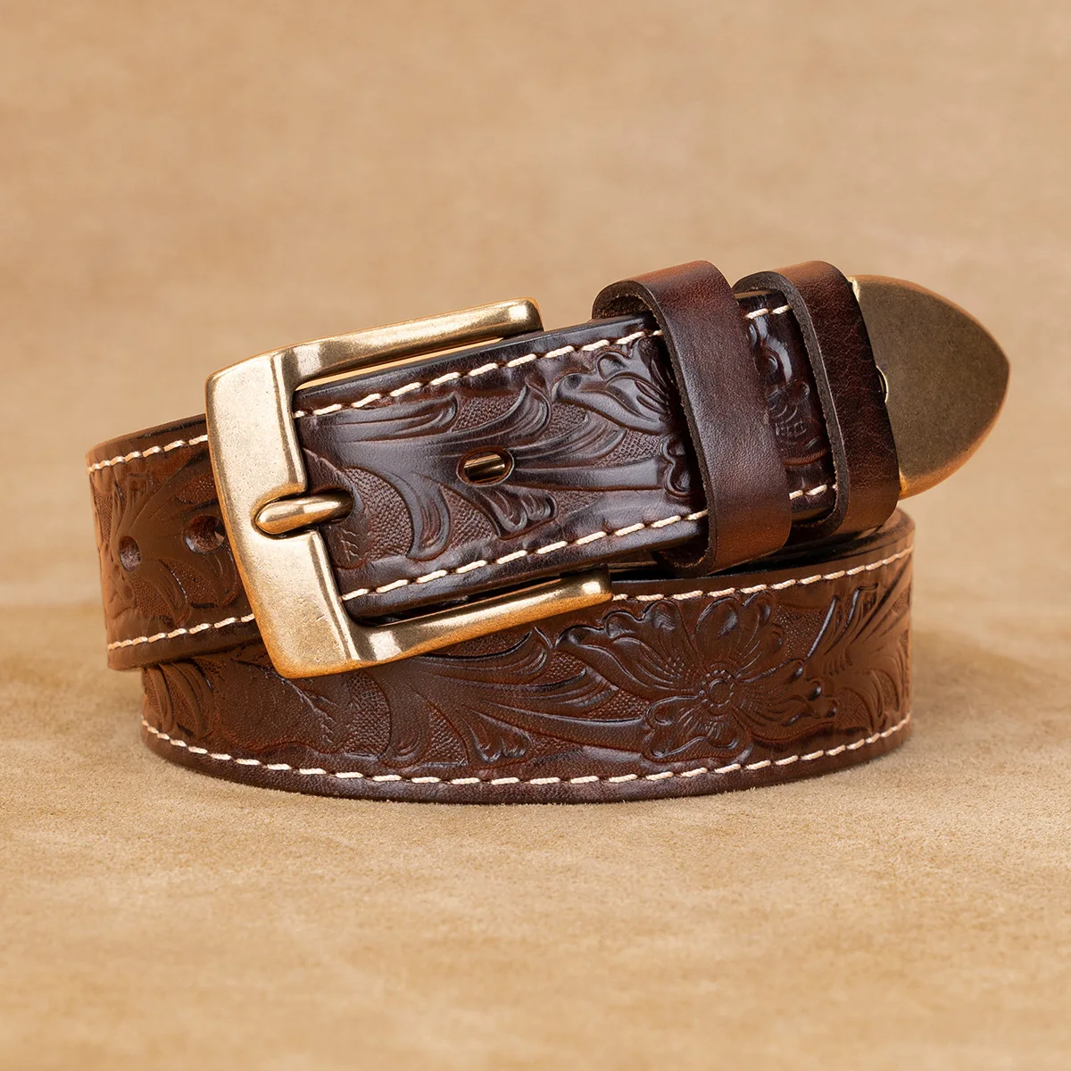 men-vintage-brass-buckle-top-grain-genuine-leather-belt-casual-versatile-pure-cowhide-trouser-belt