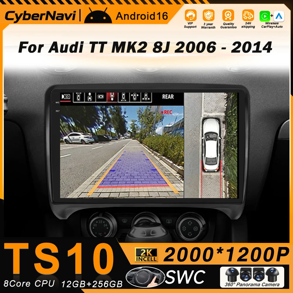 

Android для Audi TT MK2 8J 2006-2014, CarPlay, автомобильная мультимедийная система, GPS-навигация, DSP, IPS, умные автомобильные системы, головное устройство, без DVD, 2din