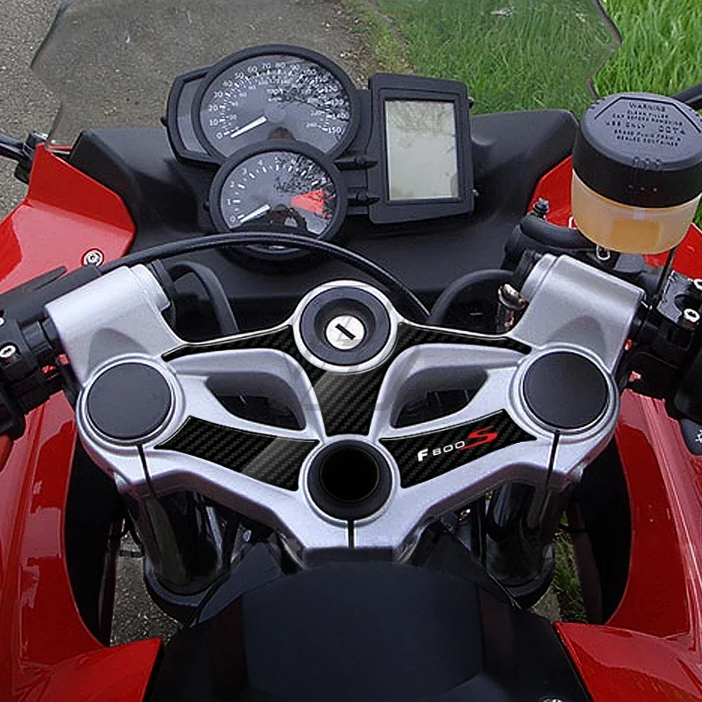 Untuk BMW Motorrad F800S 2007-2010 Stiker Garpu Depan Sepeda Motor 3D Pembela Triple Yoke Atas Tampilan Karbon