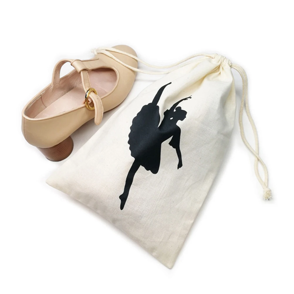 

Ballet Dance Storage Bag Canvas Drawstring Shoe Pouch Pointe Accessories Travel ganizer Tote Bags Dance Shoe Carrier Waterproof