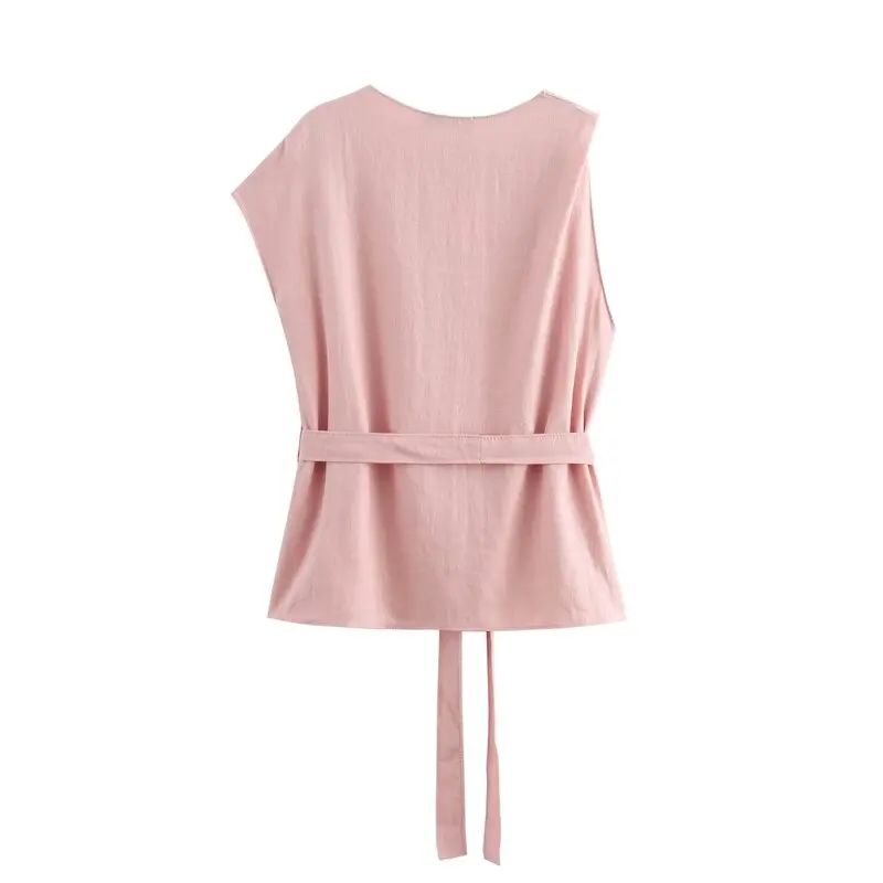 Conjunto de Moda Otoño 2024 para Mujeres Jóvenes de 25 a 35 Años, Top Asimétrico con Dobladillo con Volantes y Plones a M...