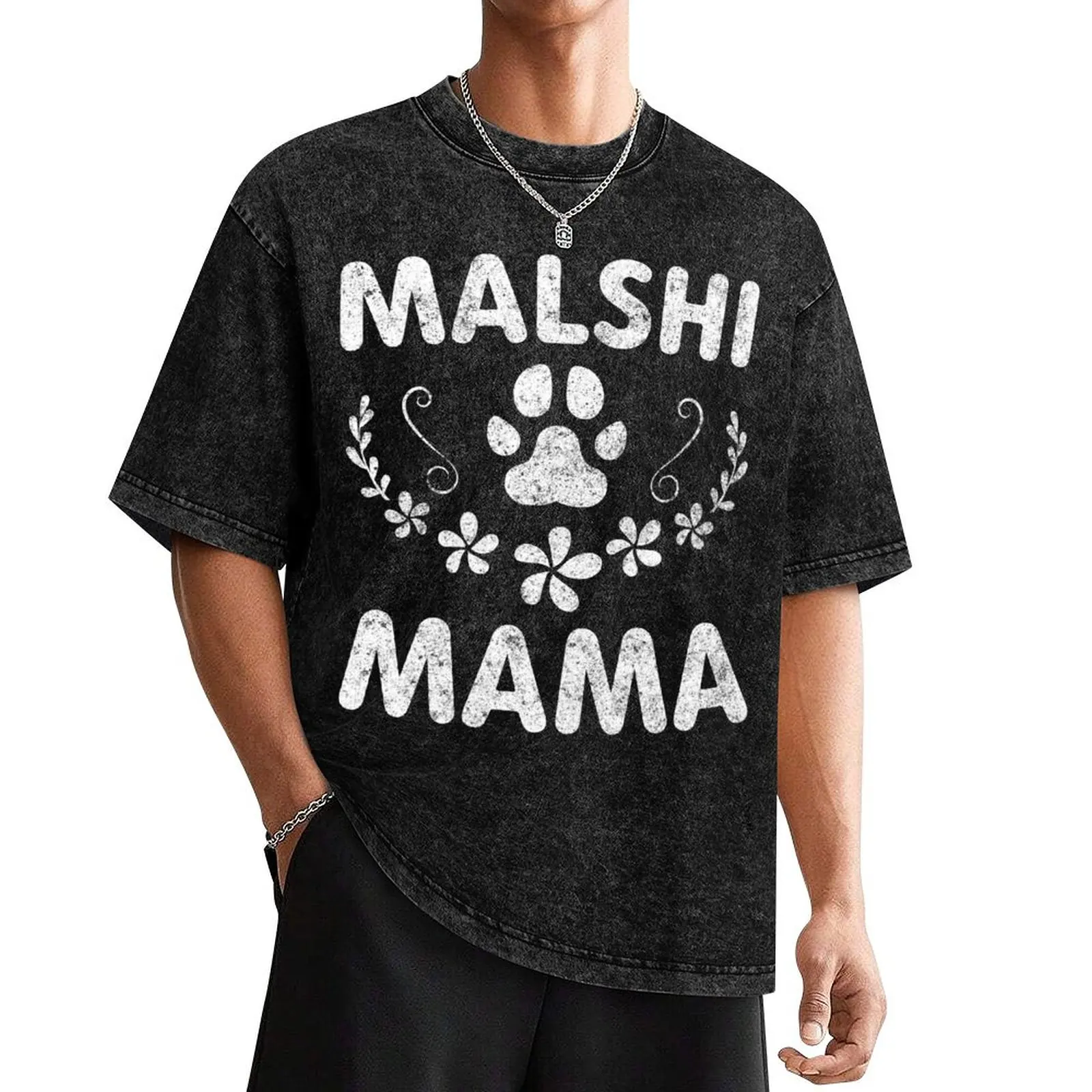 Malshi Mama Shirt Mal-Shi Lover Owner Malt-Tzu Dog Mom T-Shirt oversizeds boys whites Men's cotton t-shirt