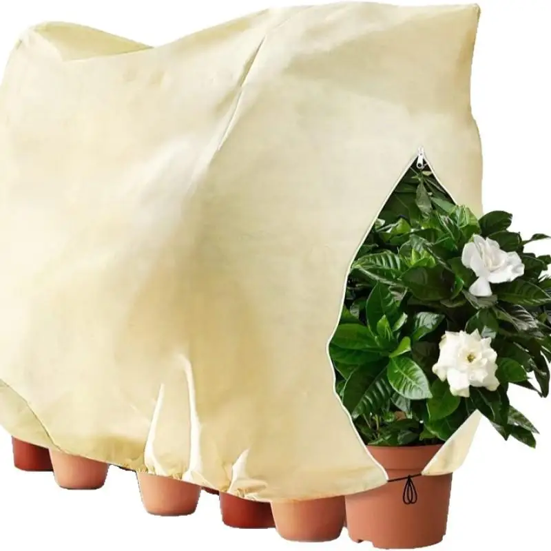 Non-Woven Winter Plant Cover With Zipper Drawstring Frost Protection Bag For Trees Shrubs Against Cold Snow Wind