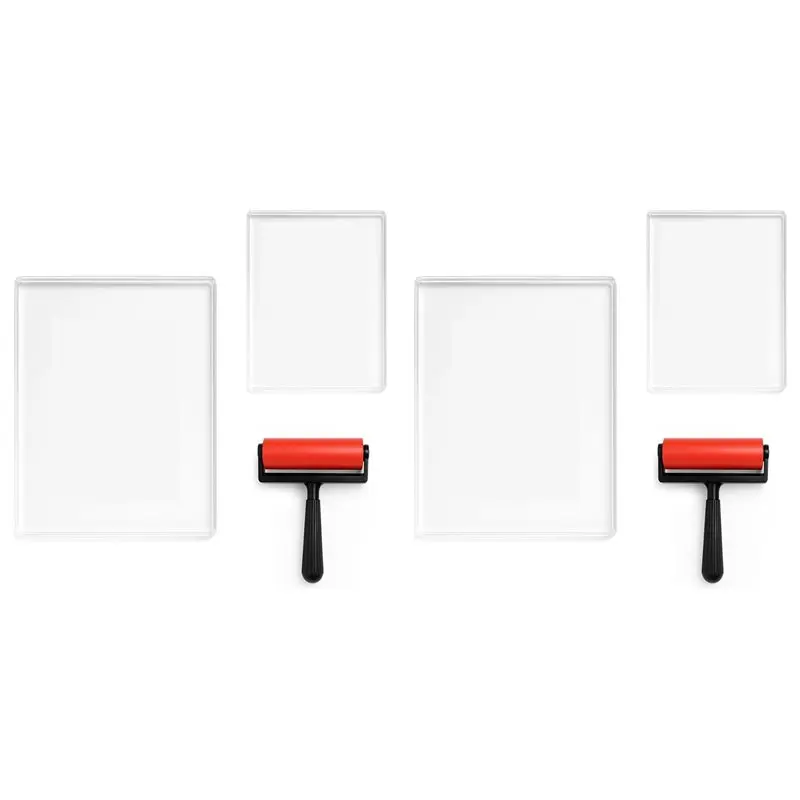 

【ALLOWANCE】2 Set 5X7 And 8X10inch Gel Plate, Waterproof And Washable Gel Printing Plate With Rubber, Suitable For Card Making, A