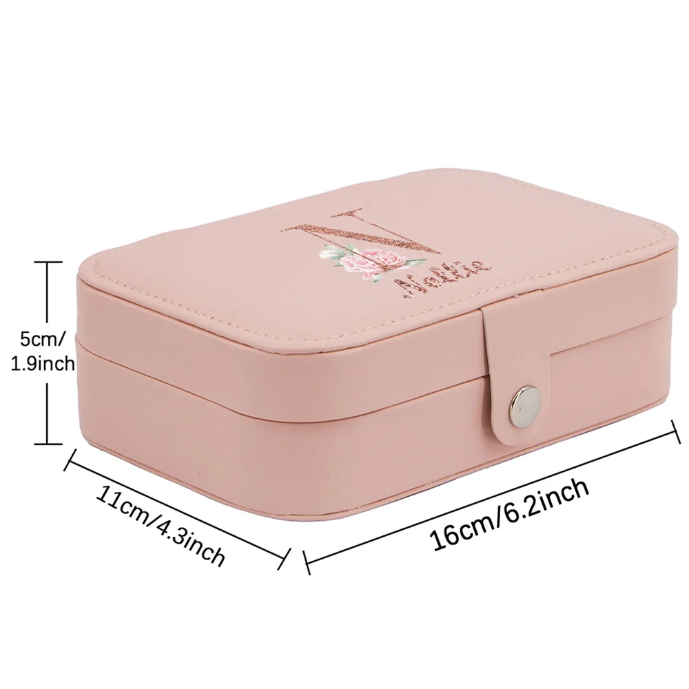 Personalized Customized Double Jewelry Storage Box Portable Family Travel Earrings Necklace Jewelry Box