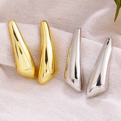 Badu Gold Color Abstract Geometric Triangle Dangle Earrings for Women Long Teardrop Stud Earring Minimalist Fashion Jewelry Gift