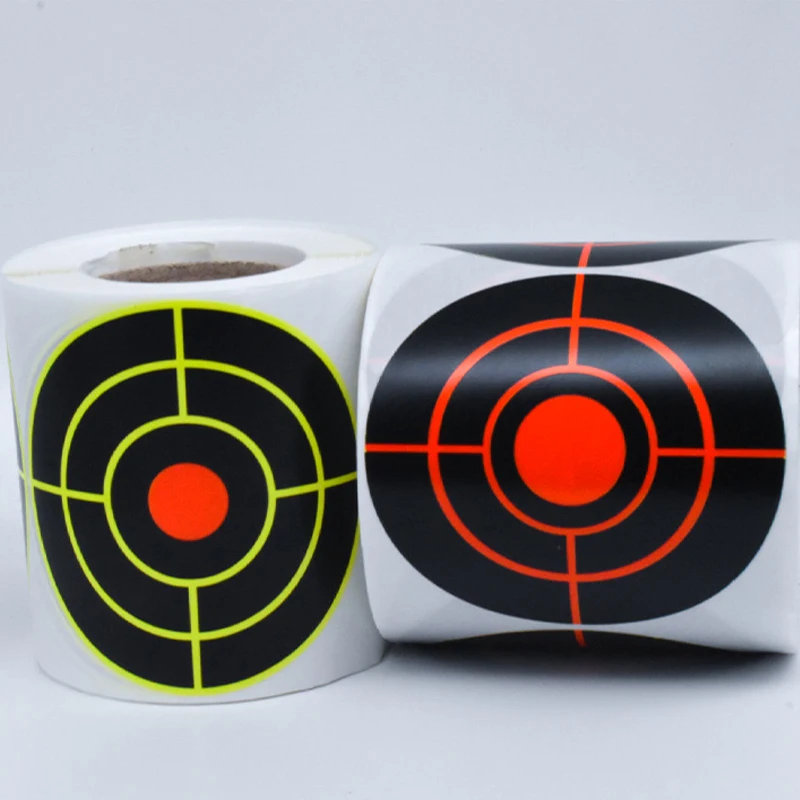 100 Sheet Impact 7.50cm Self-Adhesive Shooting Sticker Targets Splatter Splash Amp Reactive Per Roll Colors (Bullet Eye)