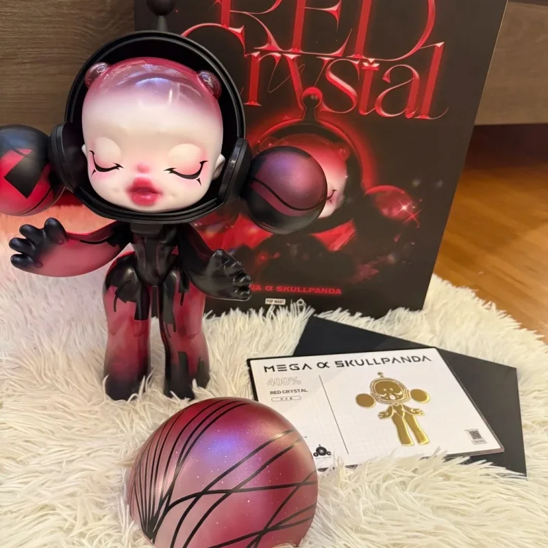 

Pop Mart Mega Α Skullpanda 400% красных кристаллов и девять небесных модных слепых коробок, модная игрушка-сюрприз, рождественский подарок на складе