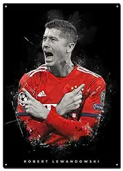 Robert Lewandowski Metal Tin Signs, Football Abstract Art Poster, Decorative Signs Wall Art Home Decor - 12X16 Inch (30X40 cm)