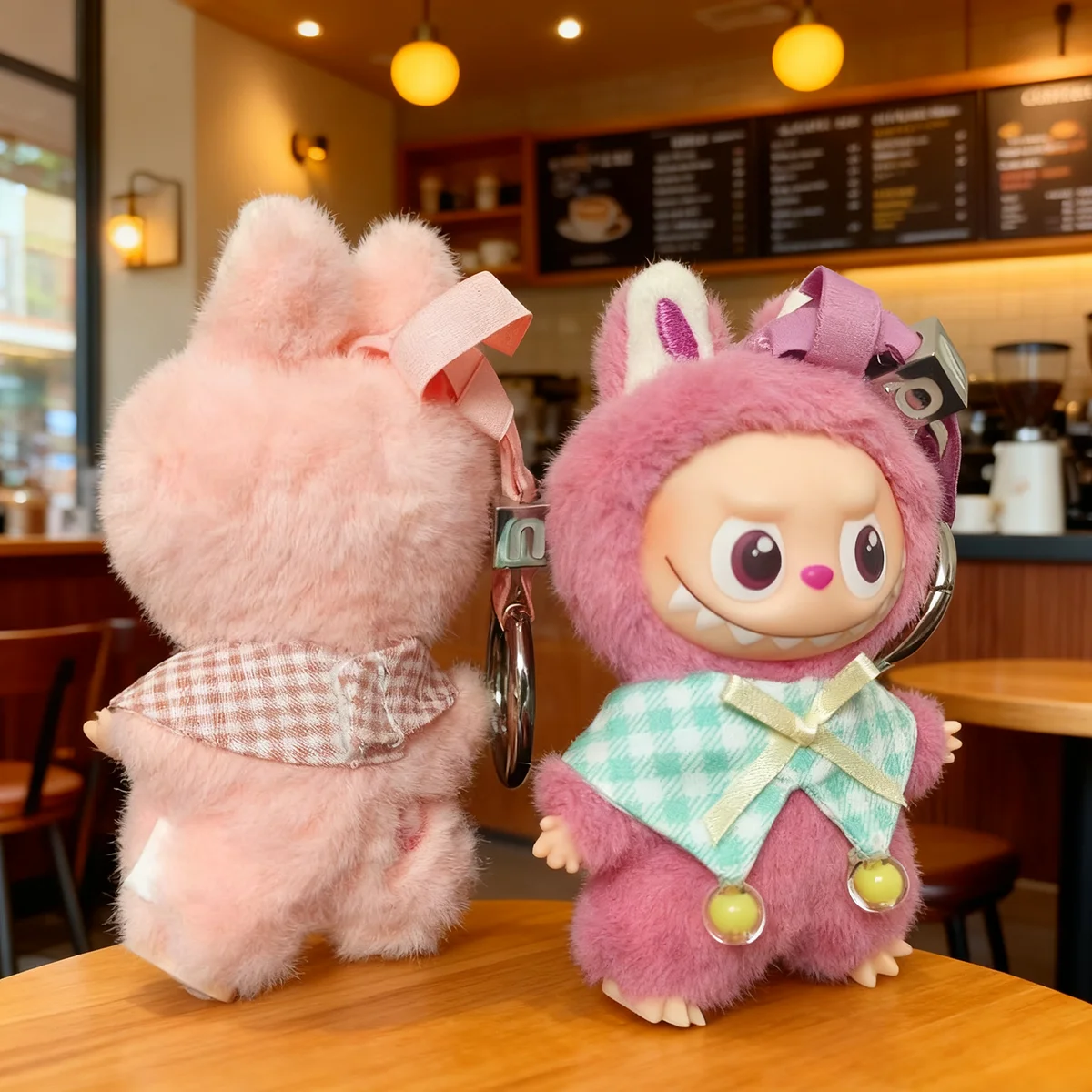 [بدون دمية] ملابس دمى قطيفة لـ Mini Labubu 4.0 Pin لسلسلة الحب ملابس مموجة نقطة لعاب إكسسوارات الزي