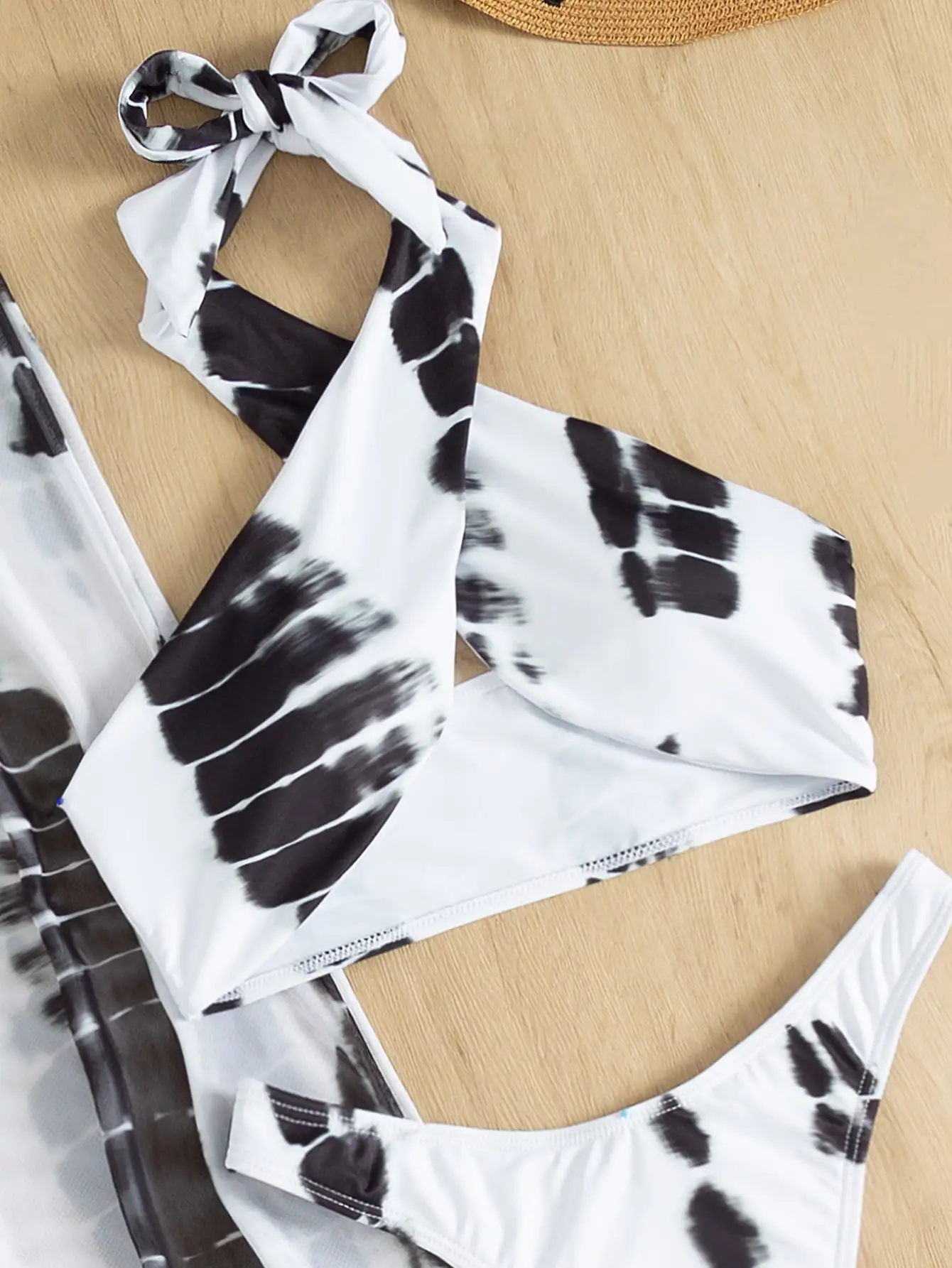 3 pezzi Tie Dye Criss Bikini 2025 Costume da bagno sexy da donna e pantaloni copricostume Costumi da bagno Bagnanti Costume da bagno Costume da bagno Beachwear