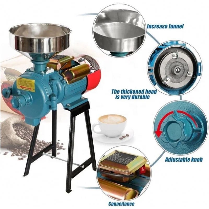 Commercial Grinder Wet And Dry Corn Grain Grinder Grinding Wheat Flour Milling Machine Flour Mill Dry And Wet Grain Grinder