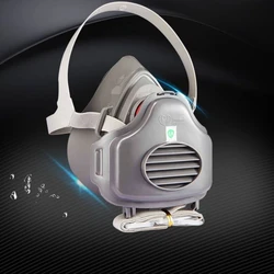 Reusable Industrial Mask With Filters, Cement Factory Respirator, Face Cover Mask With Filter For Painting Renovation Grinding