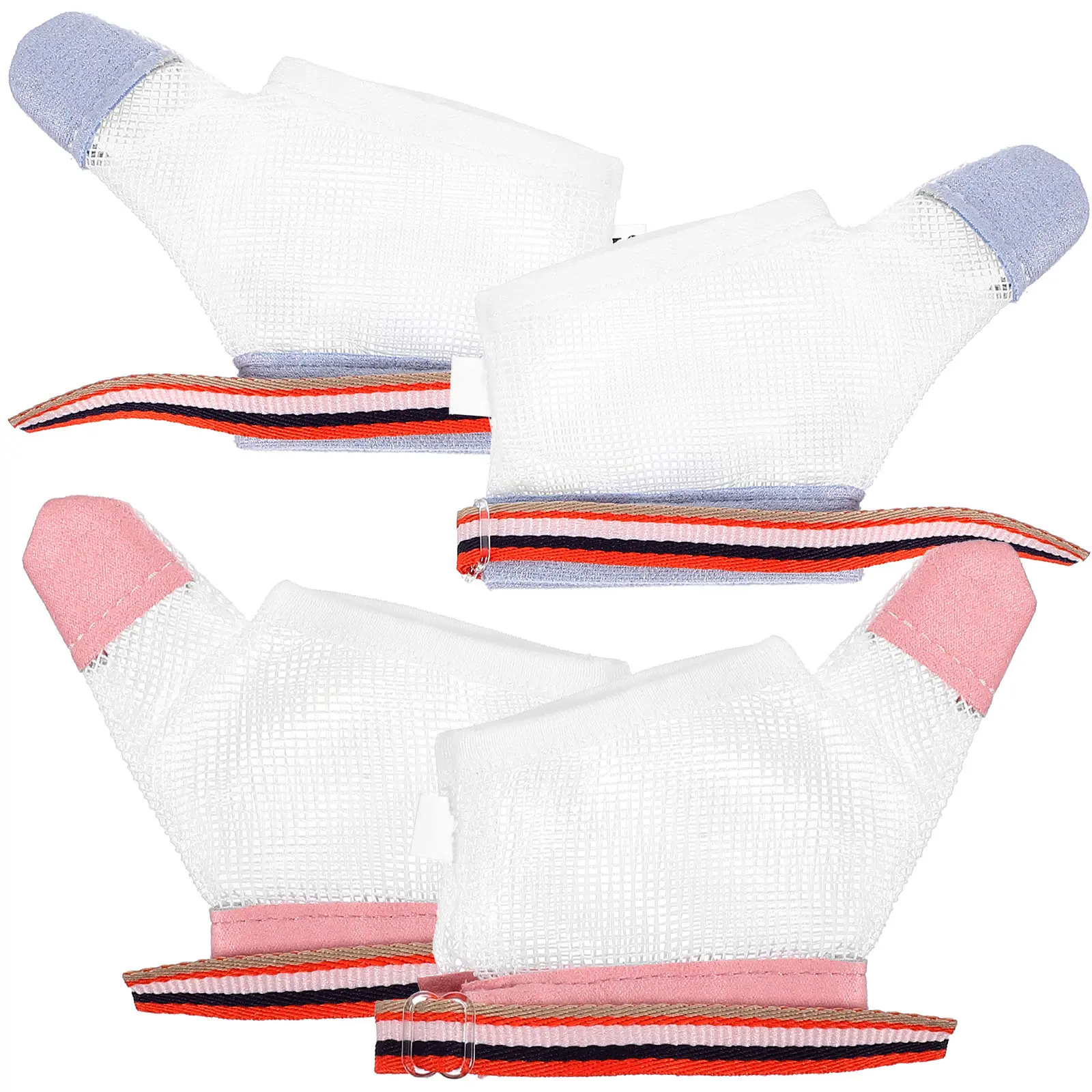 

2Pairs Baby Anti-Sucking Gloves Breathable Nylon Finger Sucking Stop Infant Thumb Protector Washable Protective Gloves for Kids