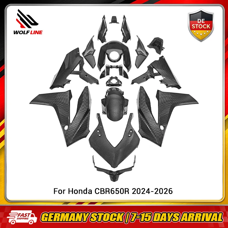 WOLFLINE Komplettes Verkleidungsset Karosserie-Abdeckung für Honda CBR 650R 2024-2026 Motorrad Spritzguss-Karosseriesatz