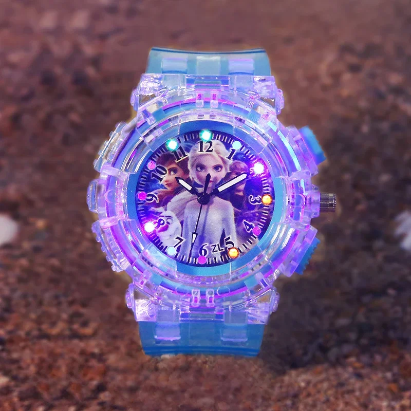 Disney-relojes de Frozen para niños, cronógrafo de pulsera de cuarzo con dibujos animados, resistente al agua, nuevo