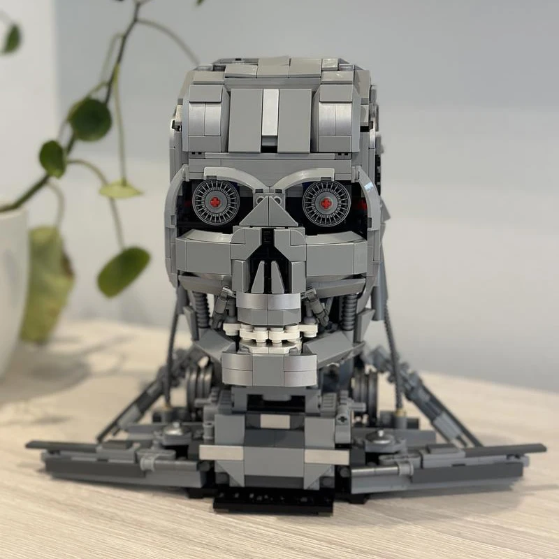 NEW MOC - Terminator 2 T-800 Endoskeleton Bust MOD Version 10300 Back To Future Cars Robot Building Blocks DIY Bricks Toys Gifts