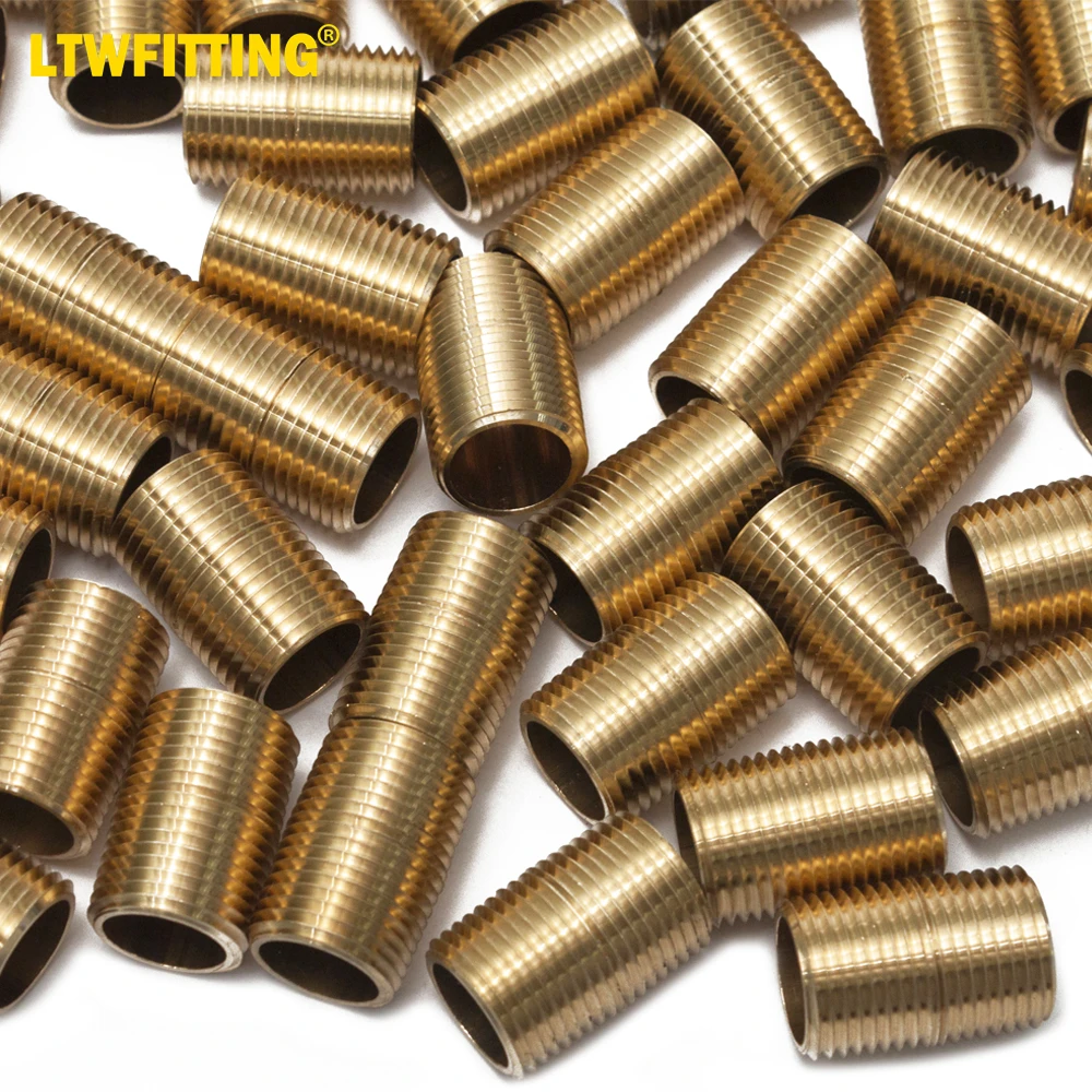 LTWFITTING Brass Pipe Close Nipple Fitting 3/8