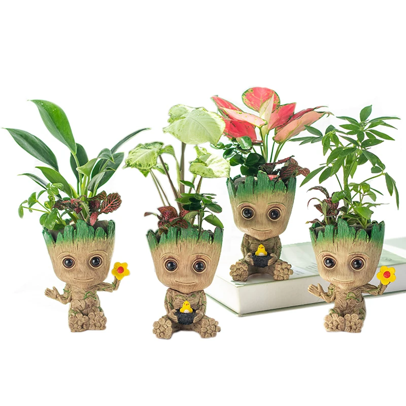 Florero moderno de Groot, arreglo de flores para el hogar, decoración de sala de estar, jarrones de dibujos animados, adorno de plantas, decoración en maceta, artesanías