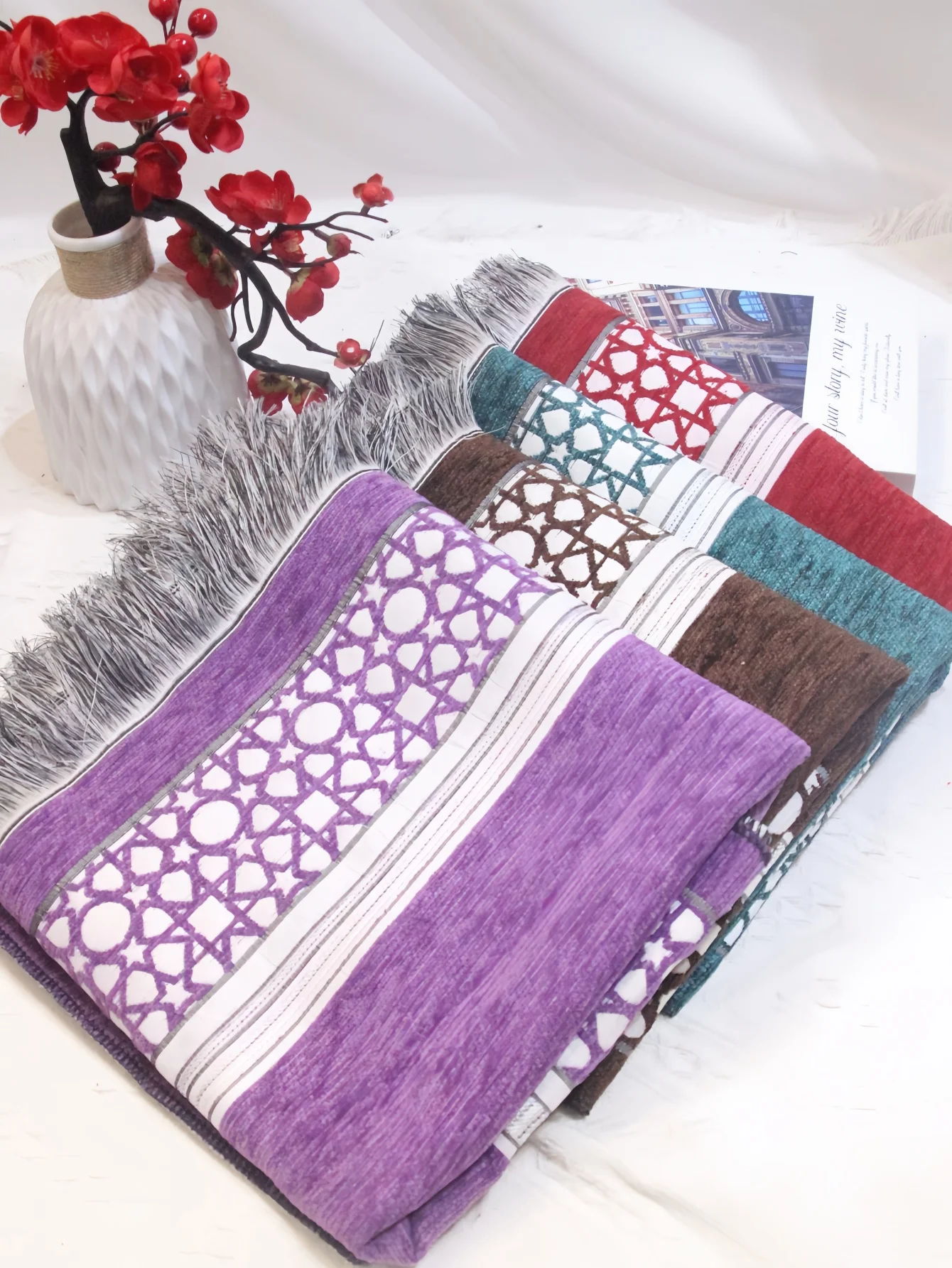 New Arch‑Shaped Chenille Prayer Rug, Waterproof Base, Foldable for Storage, Religious Gift Mat for Holiday Gifting