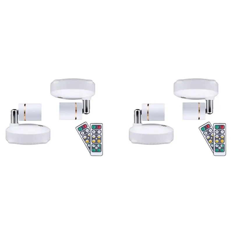 BAAJ-Wireless Spot Lights Battery Operated Accent Lights Indoor Dimmable LED Spotlight Anywhere Rotatable Wall Light(4 Pack)