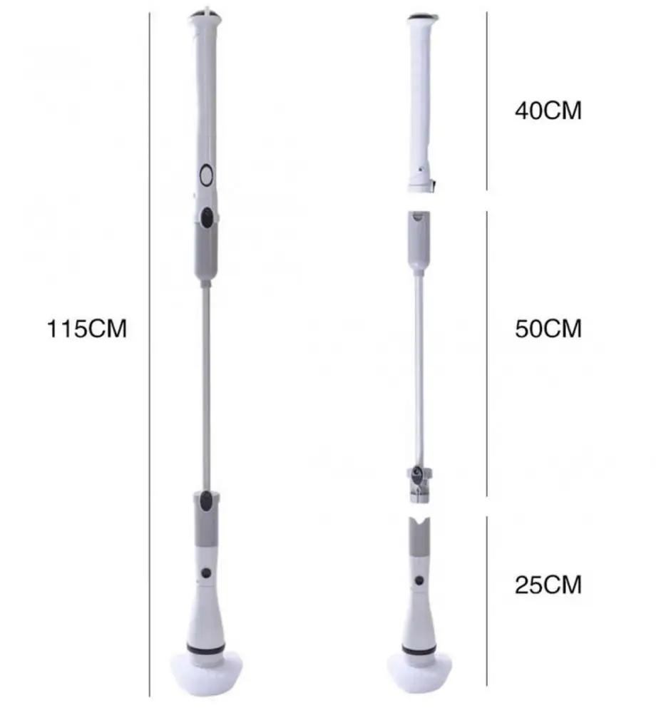 Engineering Plastics Electric Multifunction Cleaning Brushes Rechargeable & Detachable Aluminium Alloy & Silicone 653231