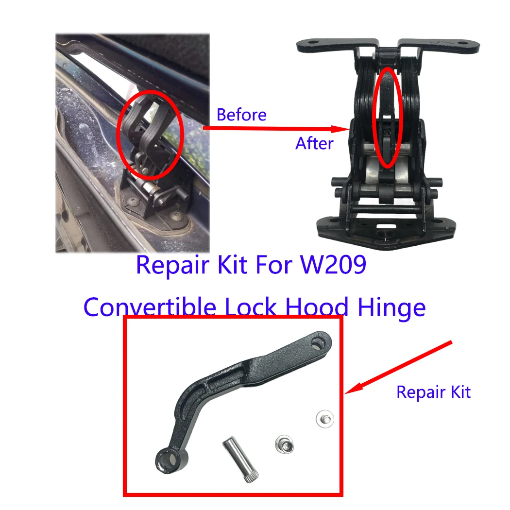 ESIRSUN-Kit de réparation de charnière de capot de verrouillage convertible, WGeneCLK550 2003-2009 ,A2097500121, 2097500121, A2097500521 ,2097500521