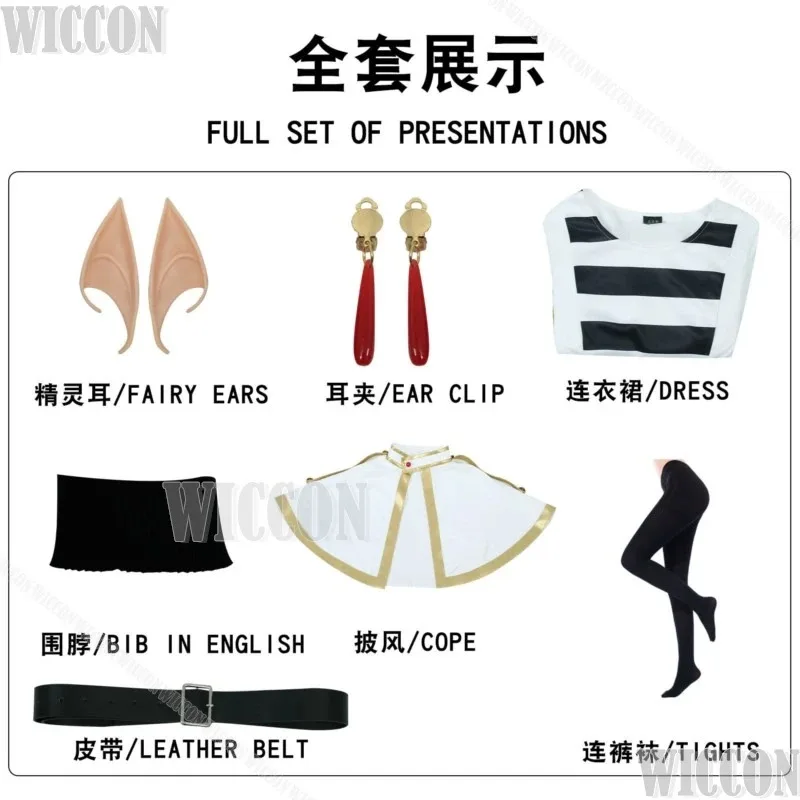 

asdh8@Frieren Beyond Journey End Cosplay Clothes Elf Mage Frieren Anime Outfit Halloween Party Cos Carnival Adult Girl Woman Fes