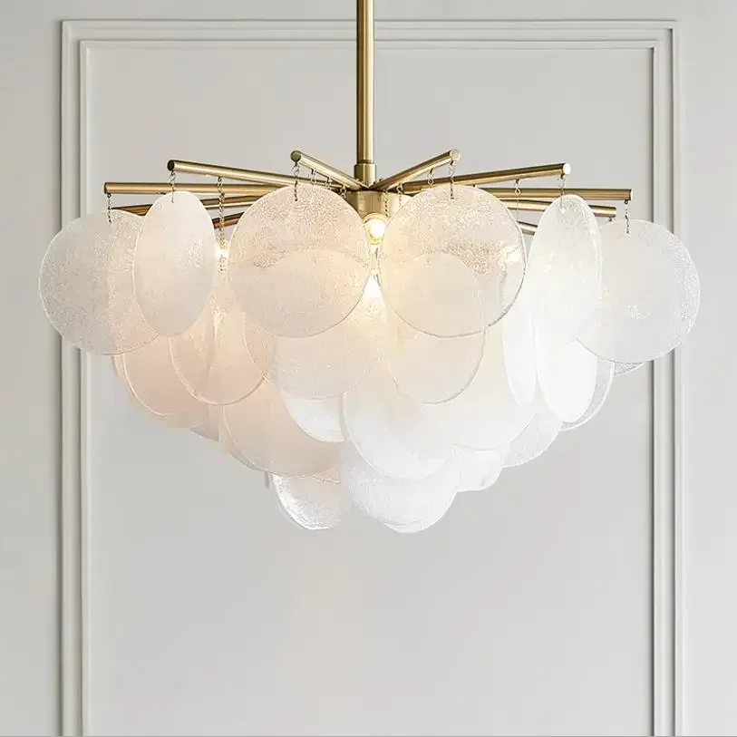 Frosted glass LED chandelier Gold Metal Living Room Chandelier bedroom hanging lamps dining room luxury lighting fixtures