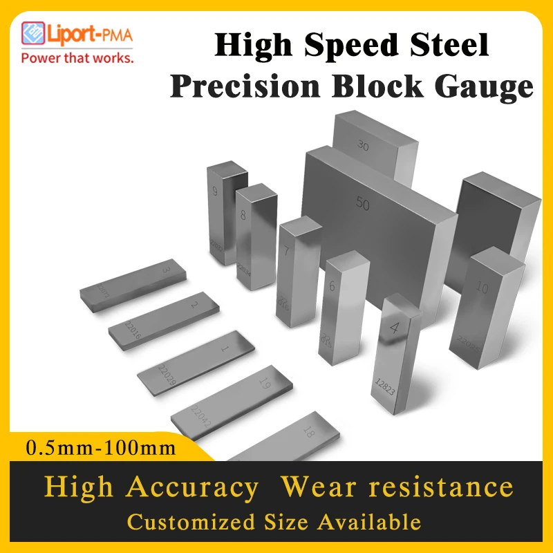 

1pc,0.5mm-100mm Length,High Speed Steel Block Gauge,0 Grade,Tools for Micrometer and Caliper Inspection,Liport-PMA