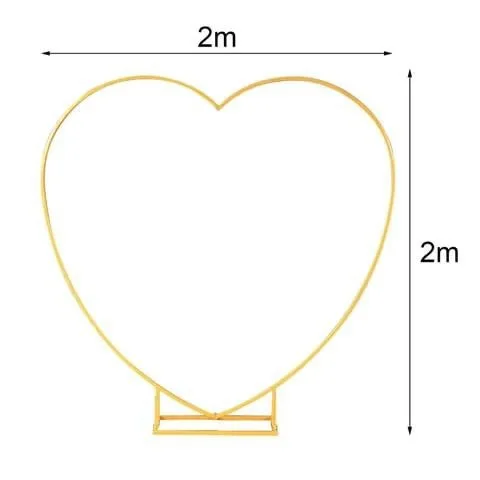Eiserner Liebesbogen-Ständer, herzförmiger Rahmen, Hochzeitshintergrund, Bühnendekoration, Party-Event, Blumendekoration, Requisiten, 2 m – Detail 4
