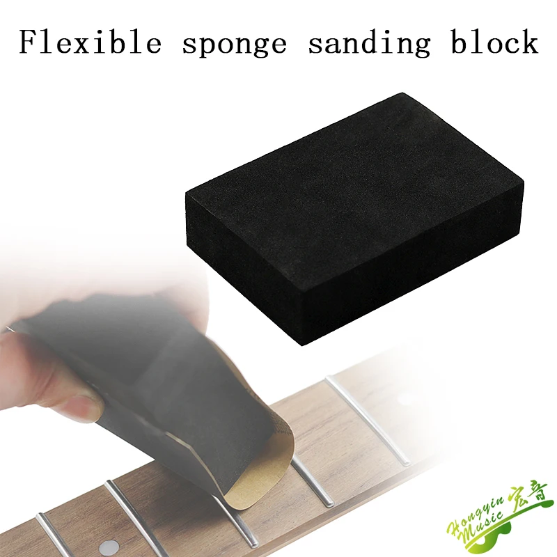 Guitar instrument making tool Flexible sanding block High density sponge with sandpaper sanding press resilient sponge HUATOOL