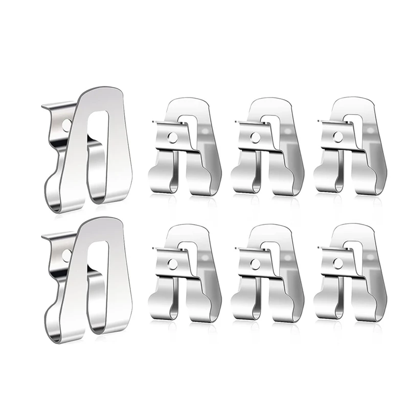 8 PCS Belt Clip For Ryobi Silver Stainless Steel For Ryobi And Ridgid 18 Volt Tools 633586002, For Ryobi Makita Dewalt