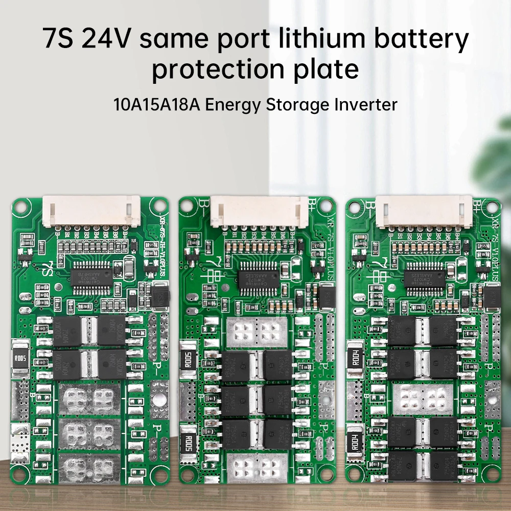 BMS 7S 24V 18650 Battery Charging Protection Board Lithium Battery Balance Module With Temperature Protection 4/6/8MOS Same Port