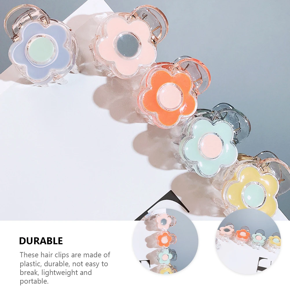 

5pcs Flower Hair Clips for Women Girls Plastic Hairpin Accessories Lightweight Durable Party Wedding Daily Wear Headwear