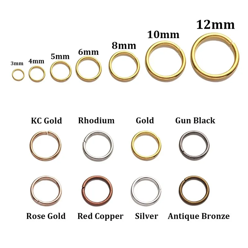 SAUVOO Jump Rings Split Rings Connectors Metal DIY Jewelry Findings For Making Accessories Wholesale Supplies Gold Silver Color