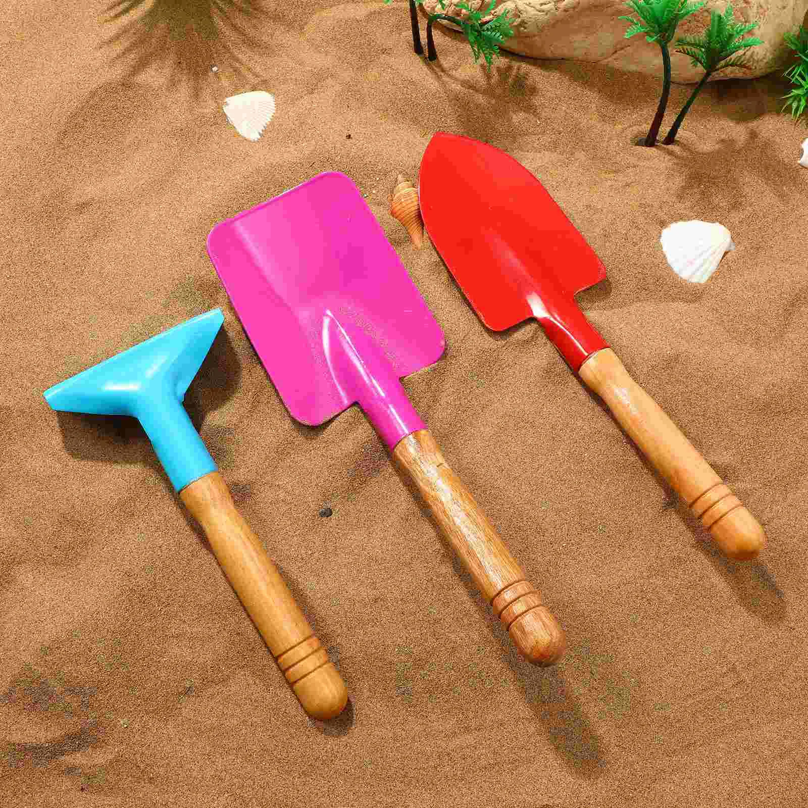 Practical Garden Tools NUOLUX Metal Outdoor Beach Container Plant Sandbox Toy Rake for Kids