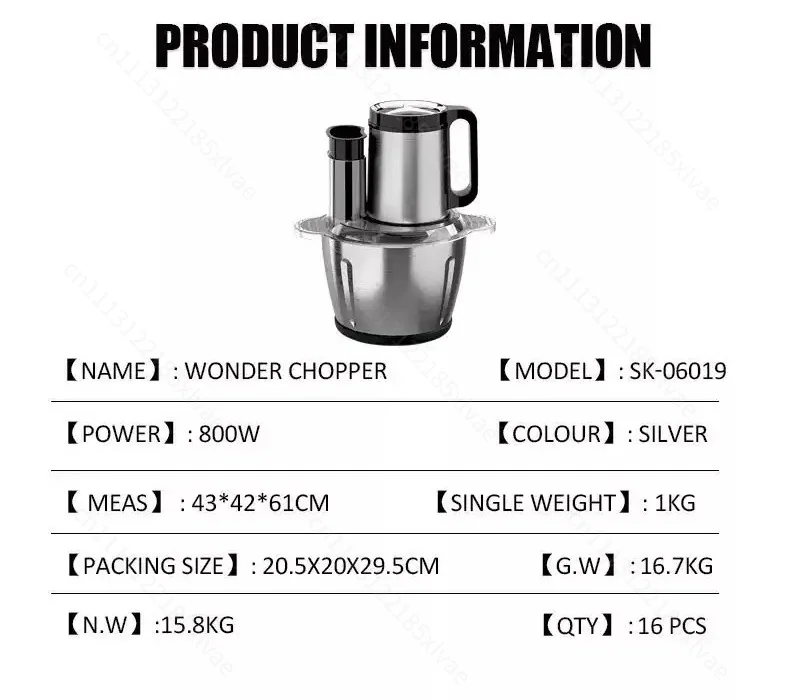 5L Large Capacity Electric Meat Grinder Multifunctional Home Food Processor Vegetable Chopper Slicer for Kitchen Use