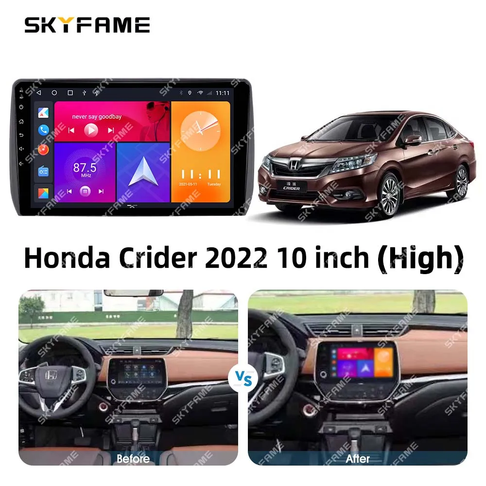 SKYFAME Auto Rahmen Fascia Adapter Canbus Box Decoder Android Radio Dash Fitting Panel Kit Für Honda Crider
