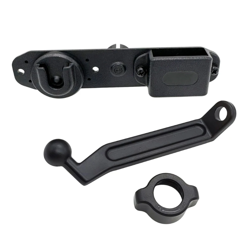 F68B Rotating Handheld Radio Holder for Two Units, 10 mm Mirror-Base Support for Motorcycles and Electric Bike Travel