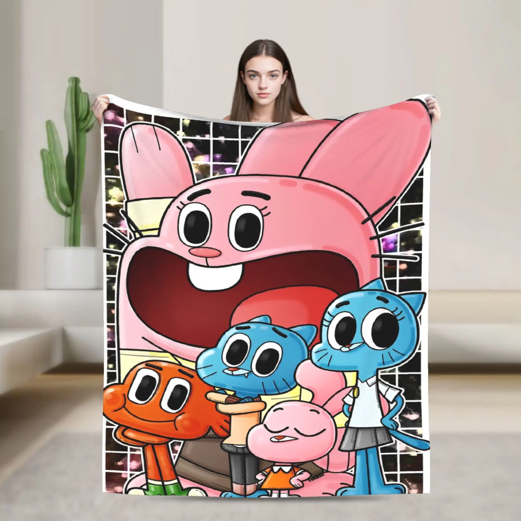 Gumballs Cartoon Gaming  Blanket Cover Flannel  Lightweight Thin Throw Blankets for Car Sofa Couch Bedspread