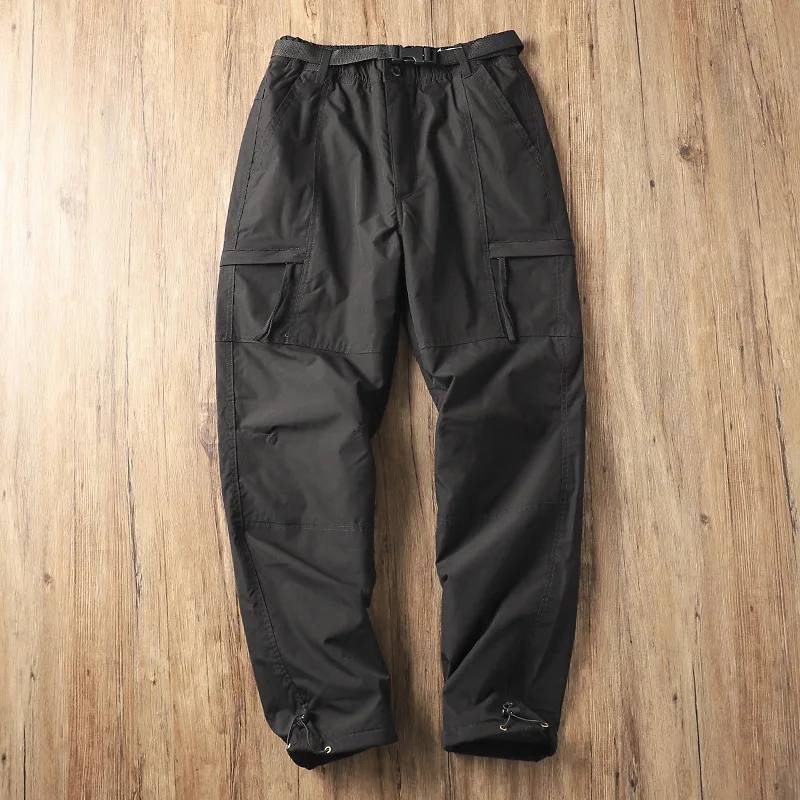 Outdoor Workwear Pants Men's Loose Fleece Lined Thick Soft Hiking Pants Windproof Waterproof Polyester Fiber Straight Leg