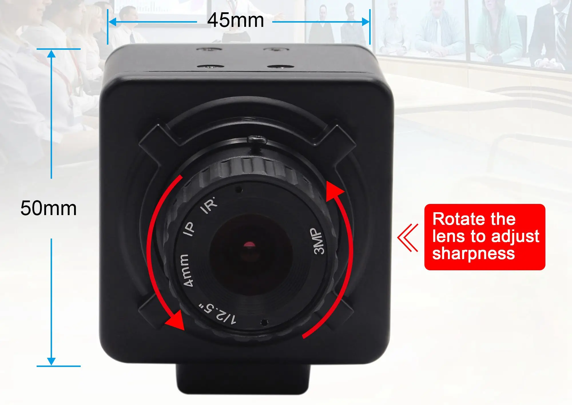 ELP WRD USB Camera 1080p CCTV USB Webcam Manual Focus Lens Camera Industrial Box Housing for PC Mac Laptop Macbook Tablet-Black