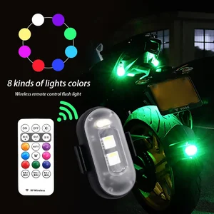 RGB LED Strobe Lights para carro e motocicleta, 8 cores, posição do flash, luz sem fio, aeronaves, avião, helicóptero, luzes de advertência 8 principais vendas reflector led para carro - №7