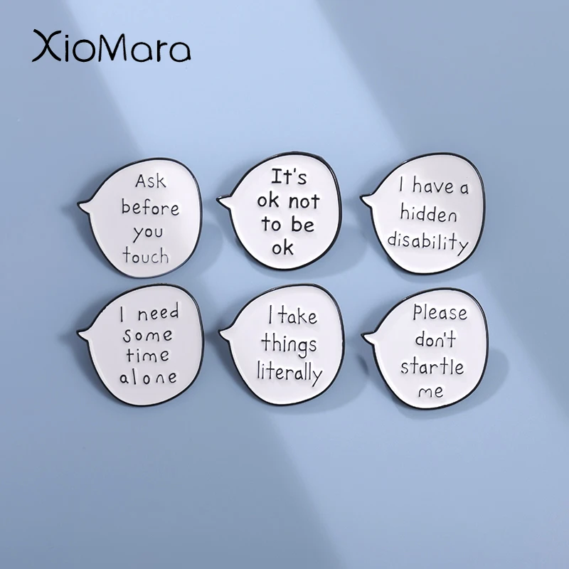 Funny Dialog Brooch Ask Before You Touch Enamel Pins It's Ok Not To Be Ok Brooches  Lapel Pins Backpack Badge Decorative Jewelry