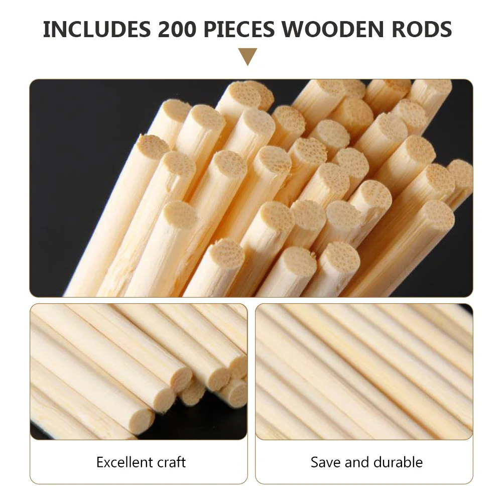 200 قطعة من أعواد الحرف اليدوية الخشبية للأطفال يمكنك صنعها بنفسك قضبان وتد طبيعية مجموعة نشاط تعليمية ممتعة وتد خشبي غير مكتمل