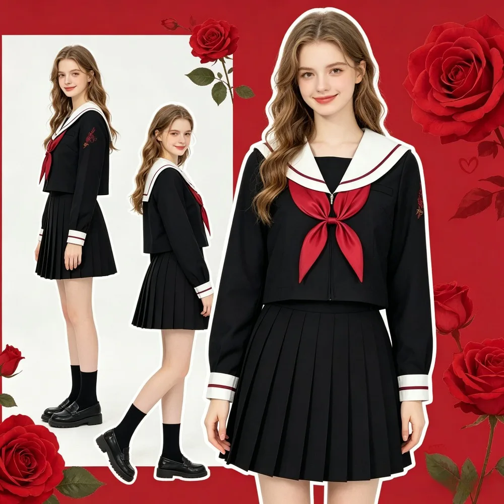 dark-style-rose-embroidered-sailor-suitjapanese-jk-school-uniform-cosplay-complete-set-for-campus-party-daily-casual-wear