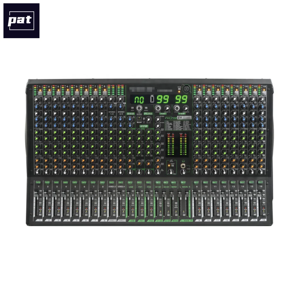 16/24/32 Channel Professional Stereo Audio Mixer with Digital Effects App & Rotary Knob Control