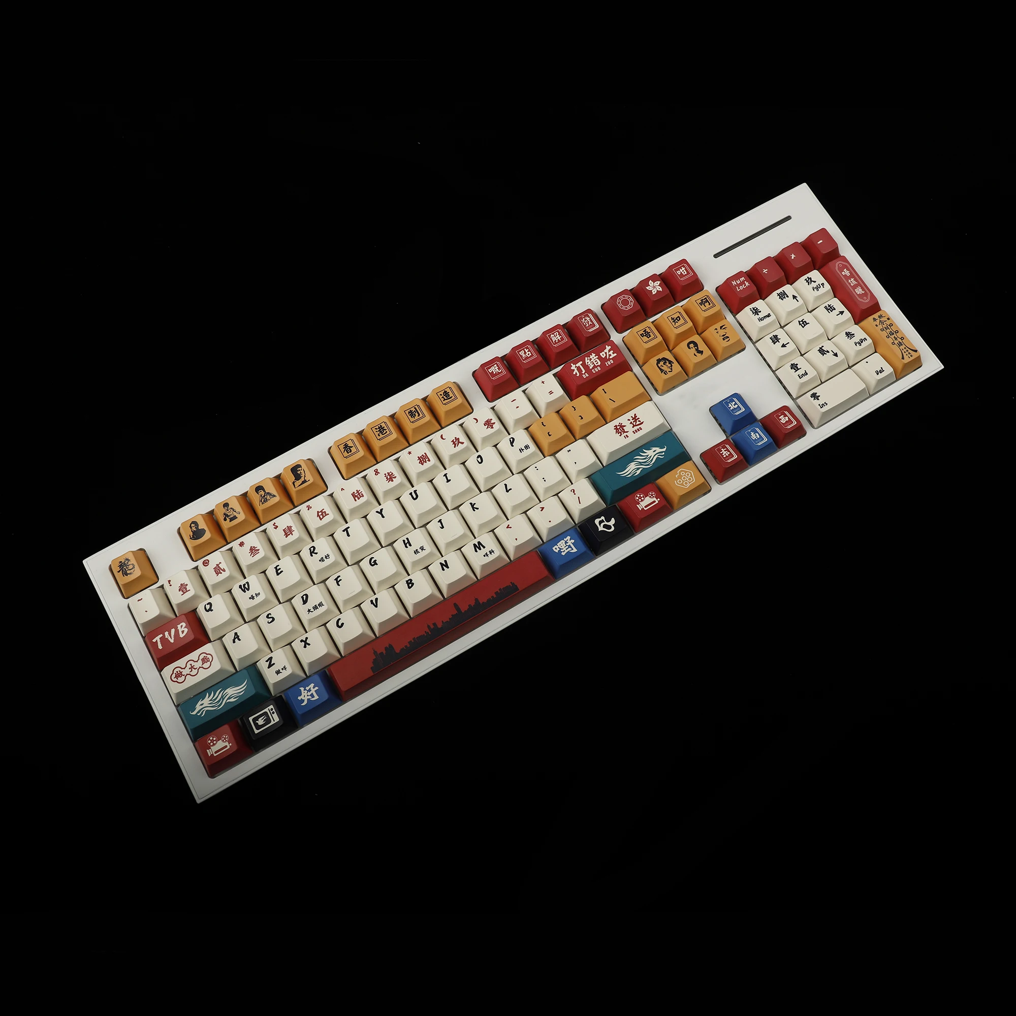 

130 Key Hong Kong Style Dye Sub Keycaps PBT Cherry Profile Key caps For TKL 61 64 68 75 87 96 104 108 Keychron MX Keyboard