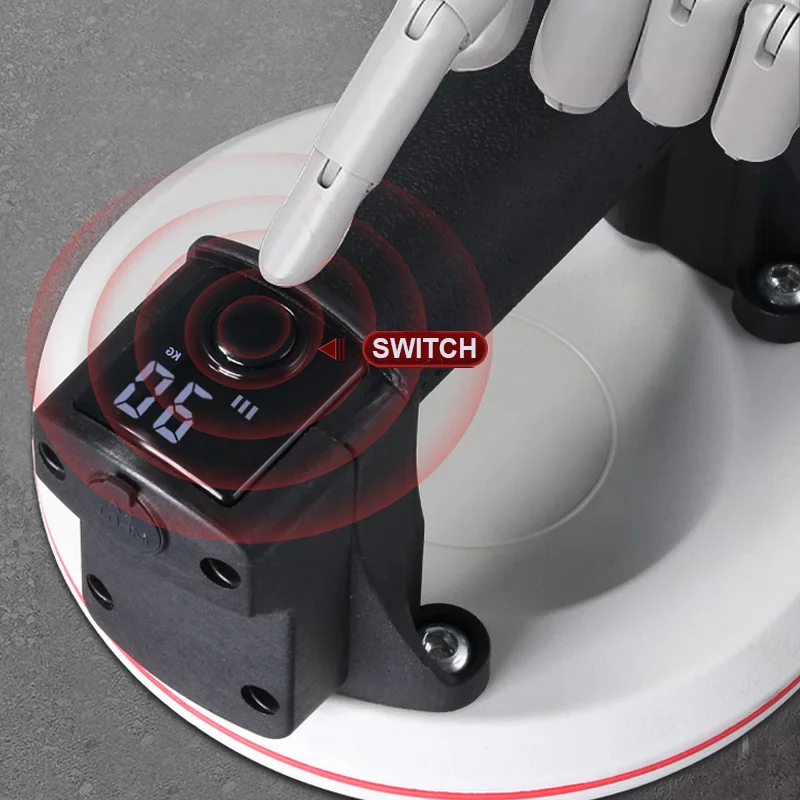 Intelligent Electric Suction Cup Double-layered Rubber Base LED Digital Display Glass Tile Vacuum Air Suction Cup Handling Tools